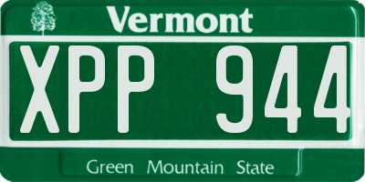 VT license plate XPP944