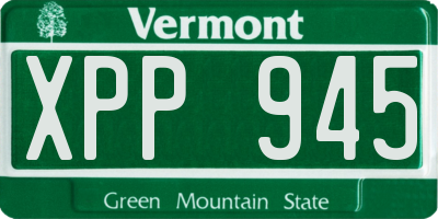 VT license plate XPP945