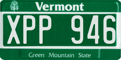 VT license plate XPP946