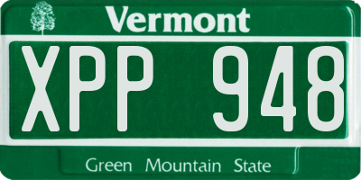VT license plate XPP948
