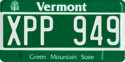 VT license plate XPP949