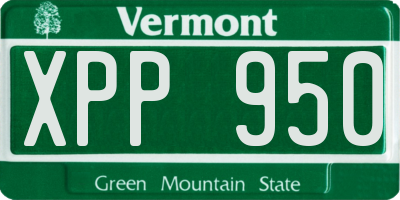 VT license plate XPP950