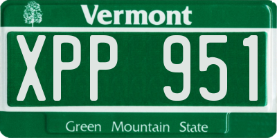VT license plate XPP951