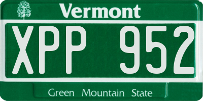 VT license plate XPP952