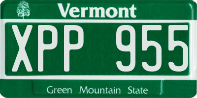 VT license plate XPP955