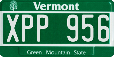 VT license plate XPP956