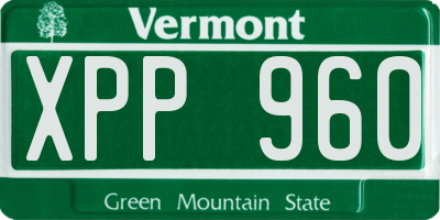 VT license plate XPP960