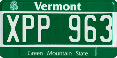 VT license plate XPP963
