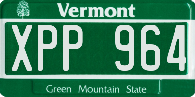 VT license plate XPP964