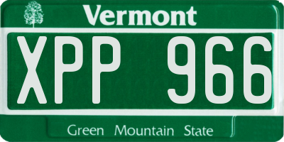 VT license plate XPP966