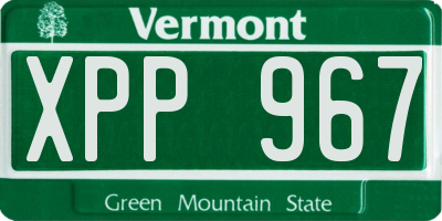 VT license plate XPP967