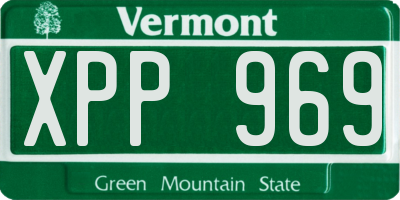 VT license plate XPP969