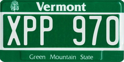 VT license plate XPP970
