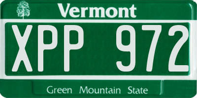 VT license plate XPP972
