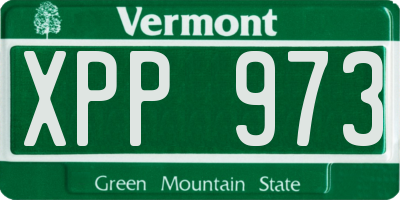 VT license plate XPP973