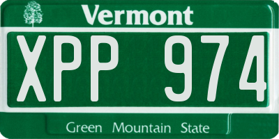 VT license plate XPP974