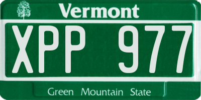 VT license plate XPP977