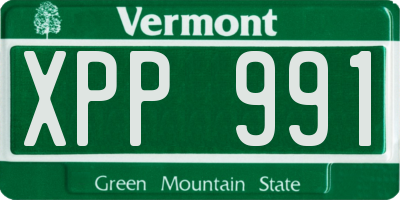 VT license plate XPP991