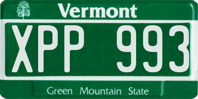 VT license plate XPP993