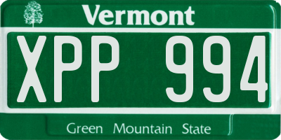 VT license plate XPP994