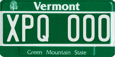 VT license plate XPQ000