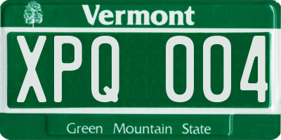 VT license plate XPQ004