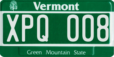 VT license plate XPQ008