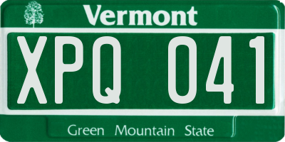 VT license plate XPQ041