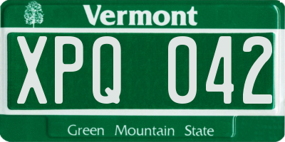 VT license plate XPQ042