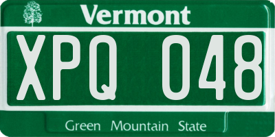 VT license plate XPQ048
