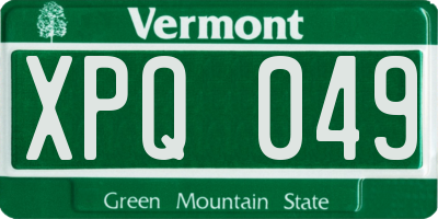 VT license plate XPQ049