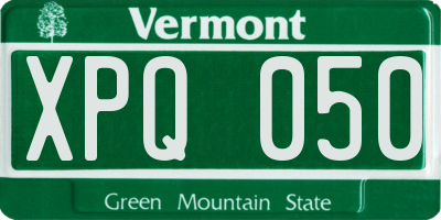 VT license plate XPQ050
