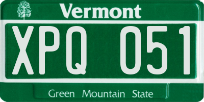 VT license plate XPQ051