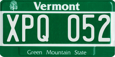 VT license plate XPQ052