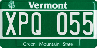VT license plate XPQ055