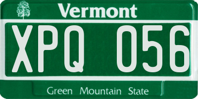 VT license plate XPQ056