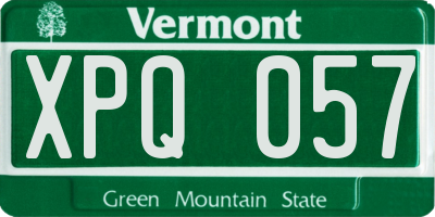 VT license plate XPQ057