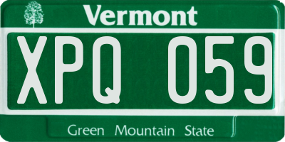 VT license plate XPQ059