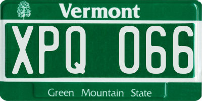 VT license plate XPQ066