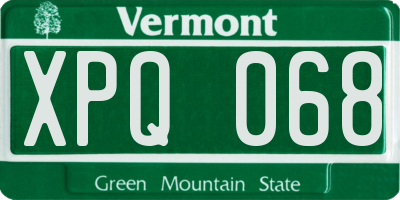 VT license plate XPQ068