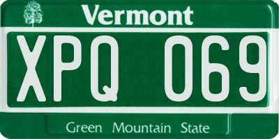VT license plate XPQ069