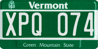 VT license plate XPQ074