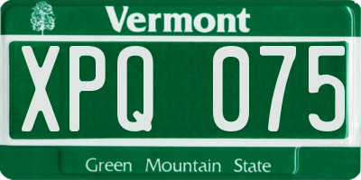 VT license plate XPQ075