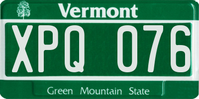 VT license plate XPQ076