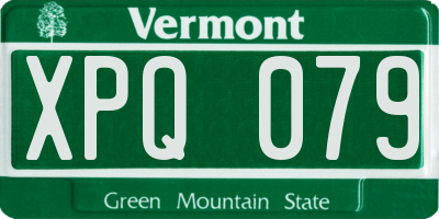 VT license plate XPQ079