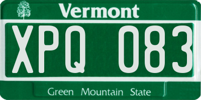VT license plate XPQ083
