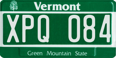 VT license plate XPQ084