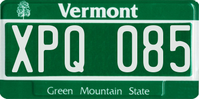 VT license plate XPQ085