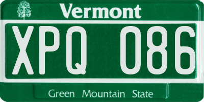 VT license plate XPQ086