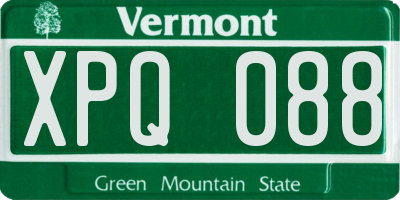 VT license plate XPQ088
